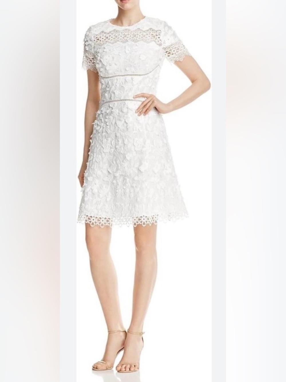 Elie Tahari White Lace Mini Dress
